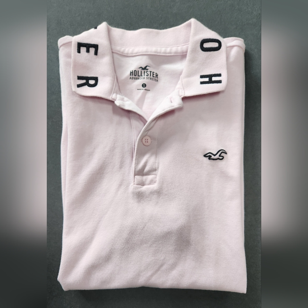 Hollister Pink Polo Shirt Mens Size S